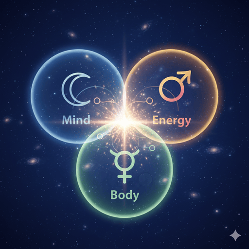 Diagram of Moon Venus Mars attraction layers